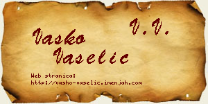 Vasko Vaselić vizit kartica